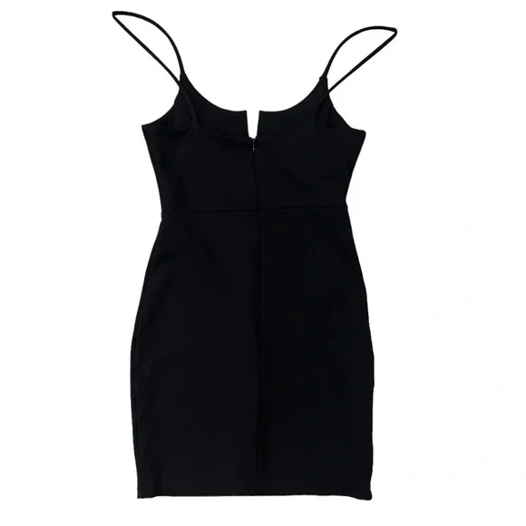 Solemio - Women’s Little Black Dress with Plunging Neckline - Size M - Picture 3 of 8